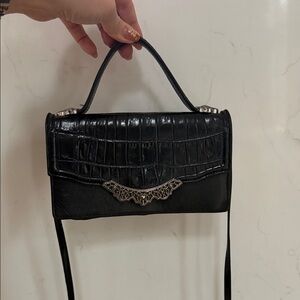 Brighton Elegant Black Crocodile-Embossed Women's Bag